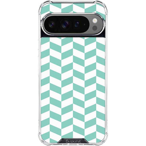 Blue White Chevron Google Pixel 10 Pro XL Clear Case